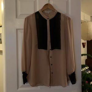 August Silk Sheer Cream chiffon and Black lace